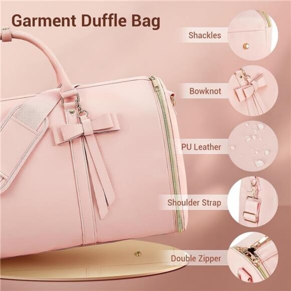 Garment Bags for Travel, Convertible Suit Travel Bag for Women, Stylish Carry - Picture 3 of 7